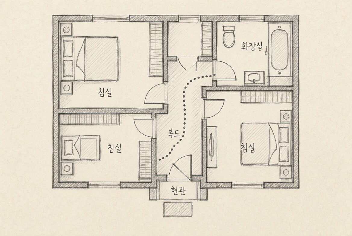 집 동선 평면도 디자인 스케치